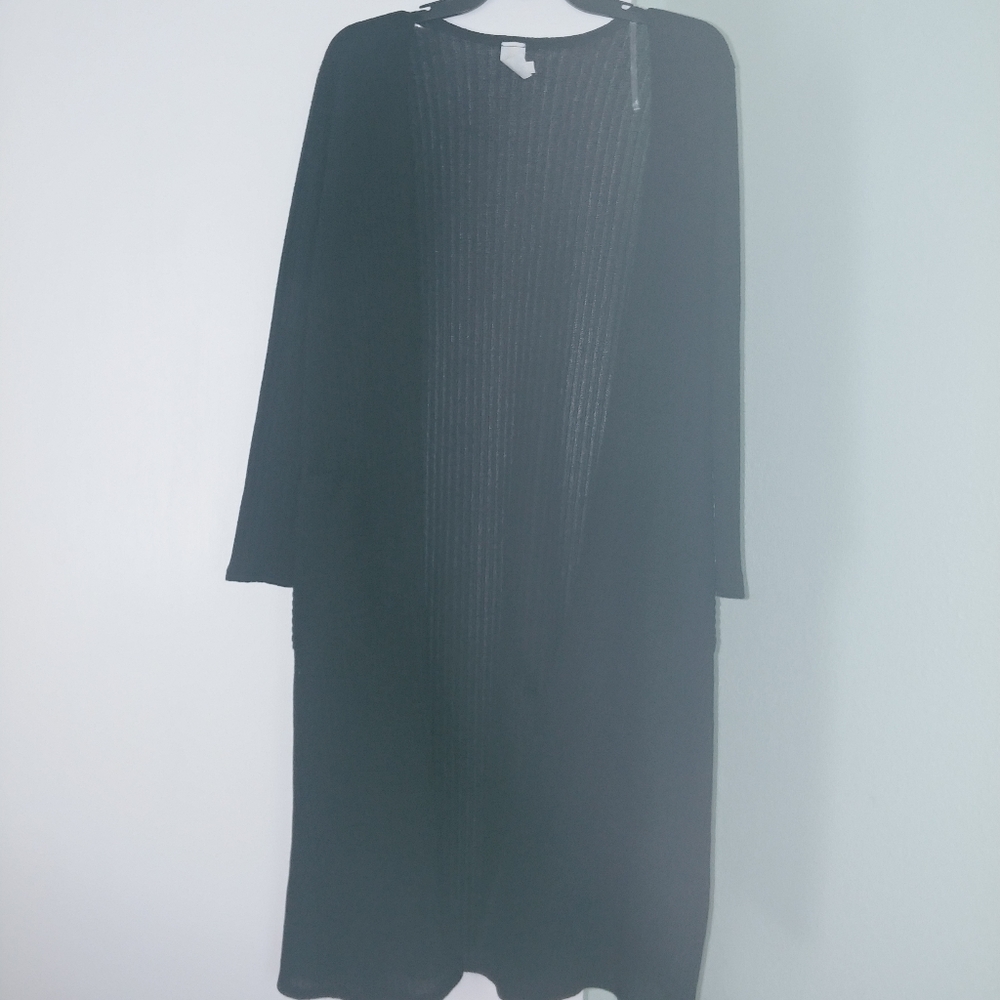 Black trench cardigan
